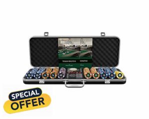 Bullets Playing Cards - Poker case with 500 Ceramic Poker Chips 'Richie' with Values