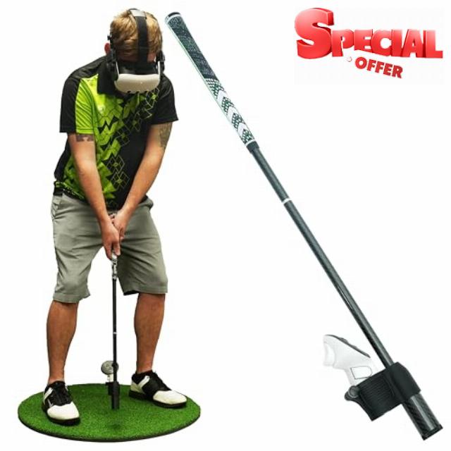 DriVR Elite VR Golf Club Handle Attachment with 3D Printed Thumbscrews - VR Golf Club Handle for Quest 2