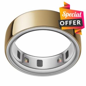 Oura Ring 4 - Gold - Size 10 - Smart Ring - Size First with Oura Ring 4 Sizing Kit - Sleep Tracking Wearable - Heart Rate - Fitness Tracker - Up to 8 Days of Battery Life