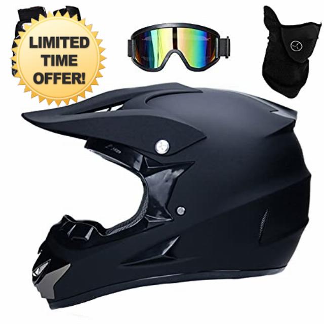 UIGJIOG Matt Black Motorcycle Cross Helmets