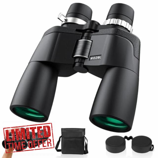 High Powered Zoom Binoculars for Adults - Wozel 12-36X50 HD Professional Binoculars with Large Vision - Waterproof Binocular with Low Light for Bird Watching Travel Hunting Sports Cruise Outdoor
