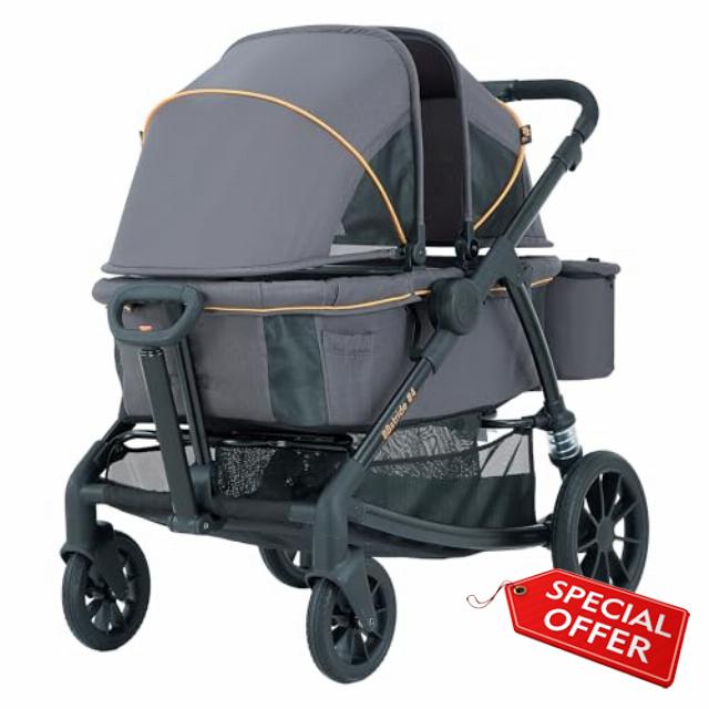 Pamo Babe All-Terrain Wagon Stroller for Two Kids