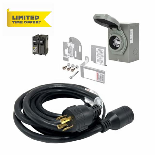 30 Amp Generator to House Hook-up Kit for Square D Homeline 150/200/225 Amp Load Center