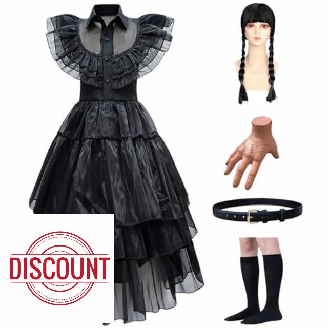 Women Halloween Dress Wedesday Dress Party Dresses Family Costume Black Dress Black Gothic Dress Womens Dress Black Costumes Carnival Costumes ladies