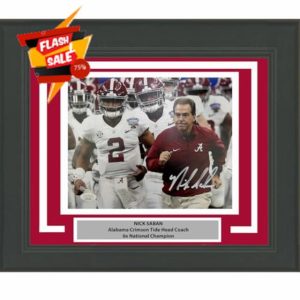 Framed Autographed/Signed Nick Saban Alabama Crimson Tide 8x10 College Football Photo JSA COA #4