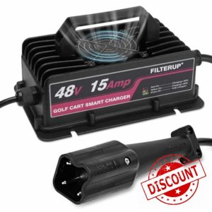 48V 15A Golf Cart Battery Charger 3-Pin Style Plug Compatible with Yamaha G29