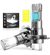 AGPTEK H4 LED Headlight Bulbs, 2 PCS 60W 16000LM 6000K Xenon White Wireless H4 Fanless Halogen Re...