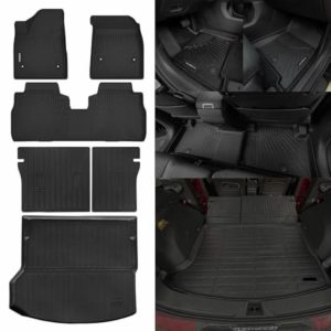 All Weather Floor Mats for 2024 2025 Chevy Chevrolet Equinox EV Trunk Mat Cargo Mat Back Seat Cover Protector for Chevrolet Equinox Accessories (Floor Mats+Trunk Mat+Backrest Mats)