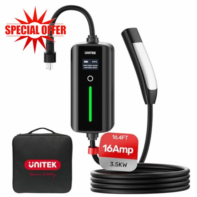 Unitek Level 1 & 2 Tesla Wall Charger - Portable EV Charger for All Tesla