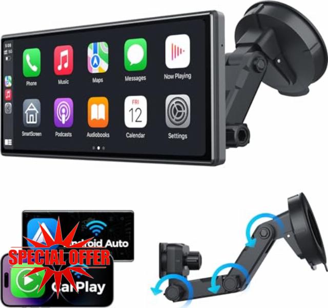 10.26" Wireless Apple Carplay Screen for Car