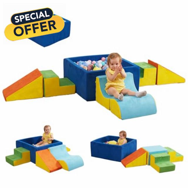 STAOLENE Soft Foam Climbing Blocks and Ball Pit 6PCS Climbing Toys Indoor for Toddler Crawling & Sliding Colorful Soft Play Set Climbing Toys Indoor for Kids(Balls not Included)