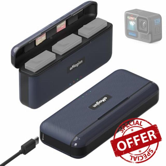 Honbobo Charger for GoPro Hero 13 Battery Charger Battery Case Portable Fast Charge Case Accessories for GoPro 13 Black