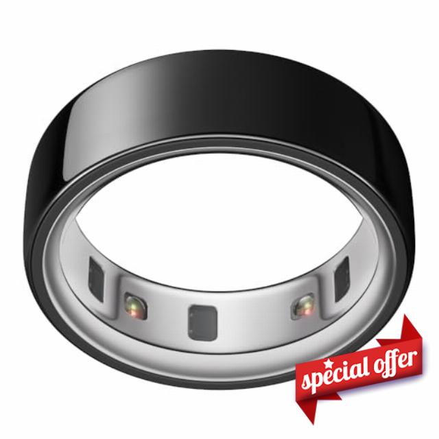 Oura Ring 4 - Black - Size 11 - Smart Ring - Size First with Oura Ring 4 Sizing Kit - Sleep Tracking Wearable - Heart Rate - Fitness Tracker - Up to 8 Days of Battery Life