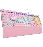 AULA F2088 Typewriter Style Mechanical Gaming Keyboard Blue Switch, with Removable Wrist Rest, Me...