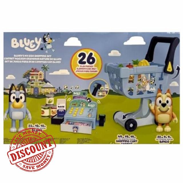 Bluey 's My Size Shopping Set Takes Your Child into The World of Bluey with Toys of just The Right Size!