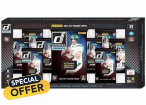 2024 Panini Donruss Football Sealed Bundle Box (1 Oversized Downtown Card And 8 Packs Per Box)