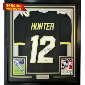 Framed Facsimile Autographed Travis Hunter 35x39 Colorado Black Reprint Laser Auto College Football Jersey