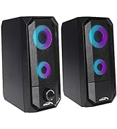 Audiocore AC955 2 in 1 PC Speaker Soundbar Computer RGB LED Backlight Stereo Gaming USB 2 x 3W AU...