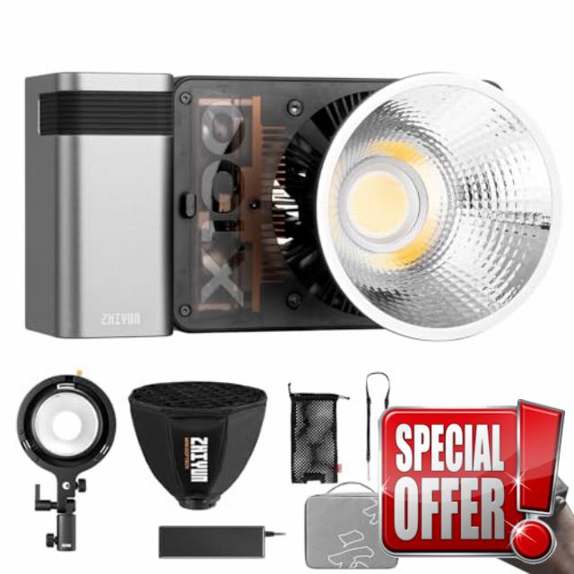ZHIYUN MOLUS X100 PRO V2 Upgraded Version 100w COB Led Video Light Bi-Color Video Light with with Bluetooth App Control Continuous Lighting
