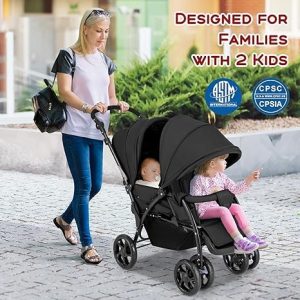 Foldable Stroller with Tandem Seating