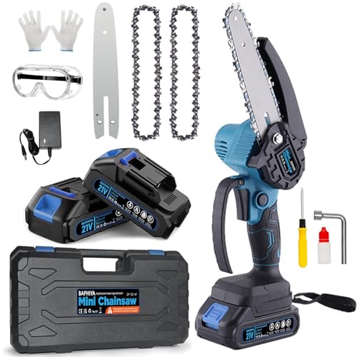 Cordless Electric Chainsaw with Suitcase 2 Batteries 2 Chains