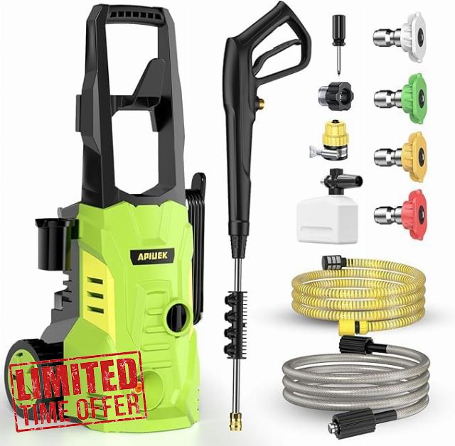 Electric High Pressure Washer - GUIFIN Portable Power Washer with Upgraded Soap Tank