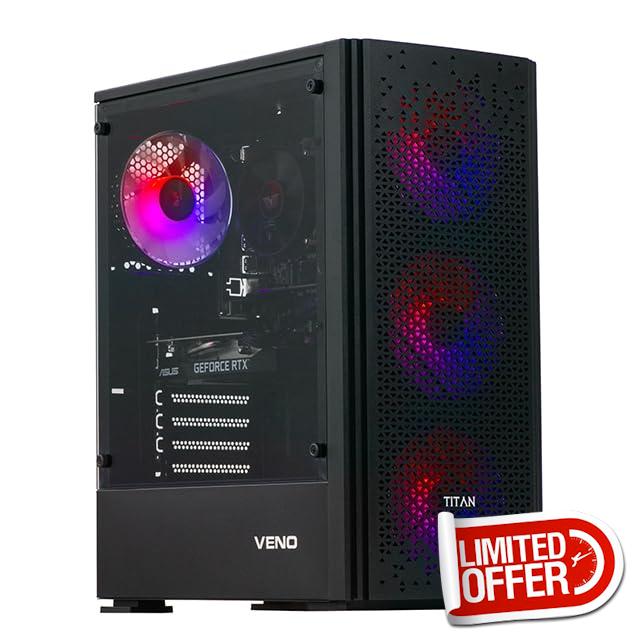 Veno Scorp Gaming PC Desktop Computer: i7-3770 3.90Ghz - 16GB RAM – RX 580 8GB - 256GB SSD - 1TB HDD - 500W 80+ PSU - Vortex ARGB CASE - WIFI - WINDOWS 1