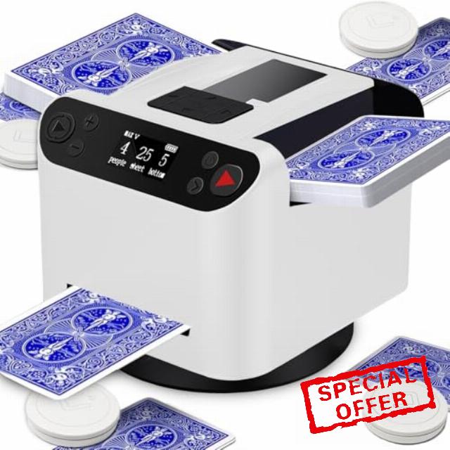 Automatic Card Shuffler and Dealer 2-in-1