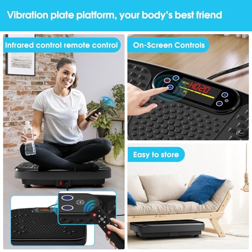 SoftGym Power Vibration Plate 300-400 Lbs Capacity Full Whole Body Workout Vibration Platform