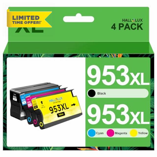 HALLOLUX 953XL Ink Cartridges Remanufactured for HP 953 XL Ink Compatible Multipack for HP Officejet Pro 7720 7730 7740 8210 8218 8710 8715 8720 8725 8728 8730 8740 (Newest Chip)