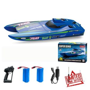 RC Speedboat 2.4G Brushless 30km/h High Speed Remote Control Boat 3S Professional Speedboat Watercraft Toys for Children Boys Gift (Blue)
