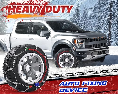 Heavy-Duty Emergency Tire Traction Chain for Pickup Trucks and Off-road SUV Car Tires 255 265 275 285 - Set of 2