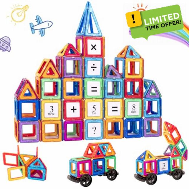 aaczly Magnetic Building Blocks 74PCS Magnetic Tiles for Kids 3D Magnetic Toys Building Construction STEM Educational Toys for Toddler Boys Girls Age 3 4 5 6 7 8 Years Old