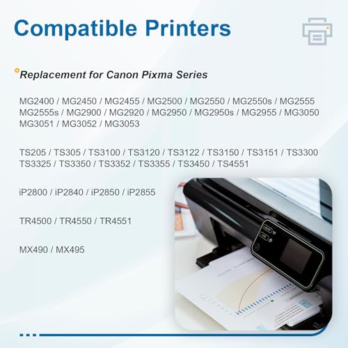Printer Ink 545 546 for Pixma MG2500 MG2950 MG2550S MX495 TR4550 TR4551 TS3151 MG2450 (Black and Colour)