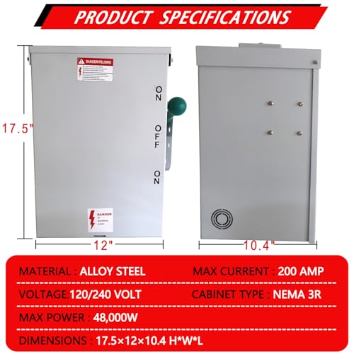 Generator Transfer Switch Meeting NEMA 3R Standards for Outdoor and Indoor