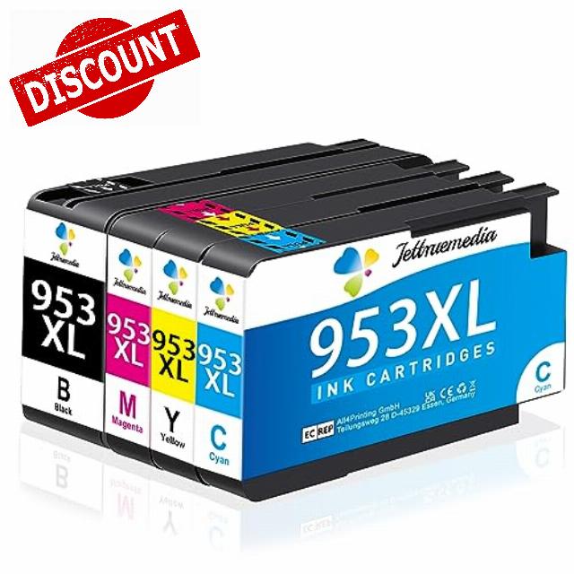 Jettruemedia 953XL Ink Cartridges Multipack New Chip for HP953 953 XL Ink Cartridges for HP 7720 7730 7740 8210 8218 8710 8715 8718 8719 8720 8725 8728 8730 874