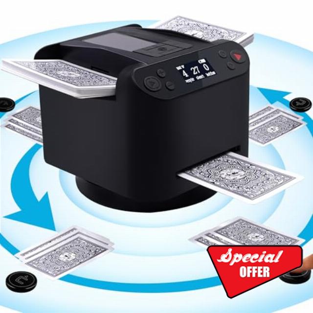Automatic Card Shuffler and Dealer 2-in-1