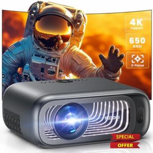 [Electric Focus/Auto Keystone] FUDONI Projector with WiFi 6 and Bluetooth Dual-way