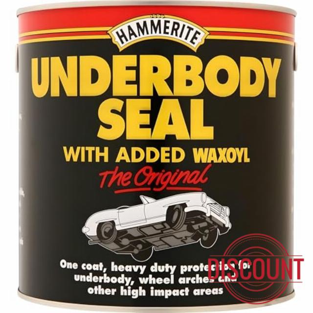 AMK® Hammerite Underbody Seal With Waxoyl 2.5L Single Coat Paint Directly On Rust Quick Dry Protection Thick Consistency Elastic Primes Metal Surfaces Stops Moisture