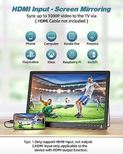 Desobry Portable TV with Antenna ATSC Tuner