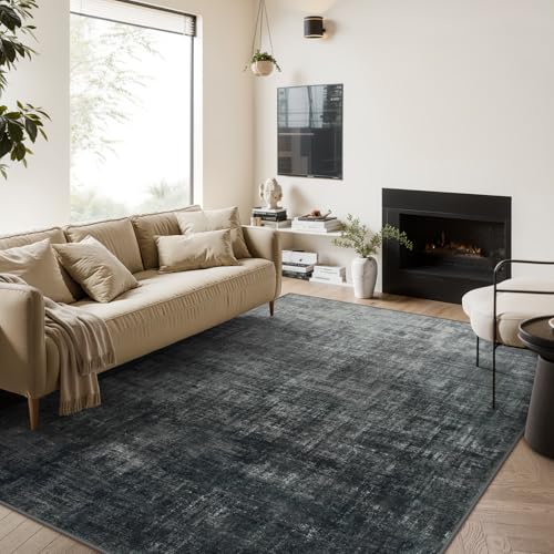 Boho Black Rugs for Bedroom Soft Dining Room Rug