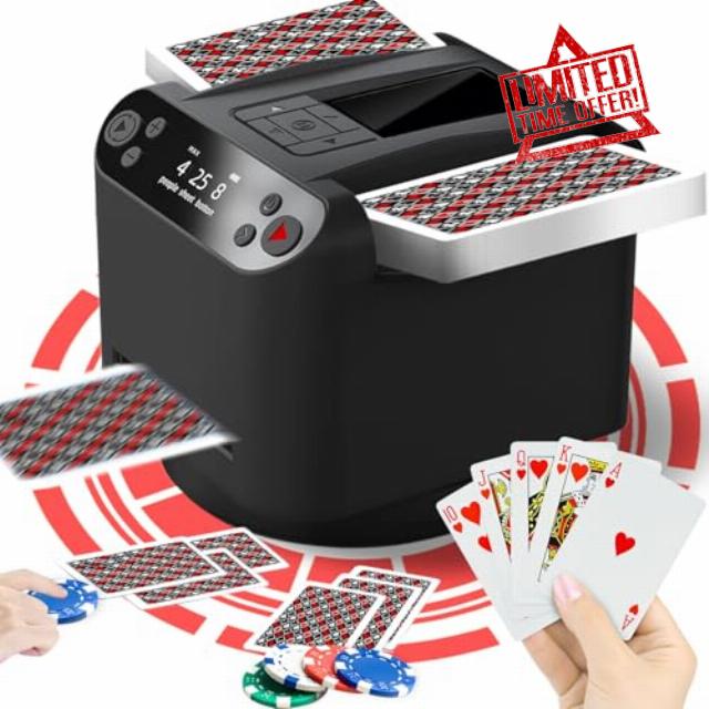 Automatic Card Shuffler and Dealer 2-in-1