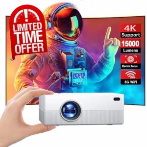 [Electric Focus] 4K Mini Projector with WiFi and Bluetooth