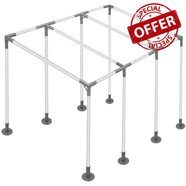 8 Leg Carport Kits,Slant Roof Canopy Fitting Kit with 1-3/8" ID