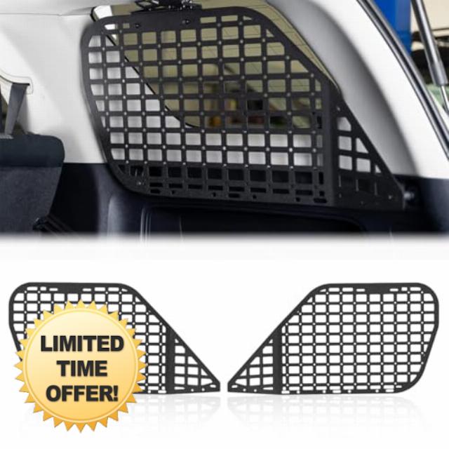 STXDAUTO Rear Window Molle Panel Modular Storage Panel System Fits for 2010-2024 4Runner Panel Interior Cargo Rack Installed On Both Sides Trunk Window Rear Cargo Luggage Storage Carrier
