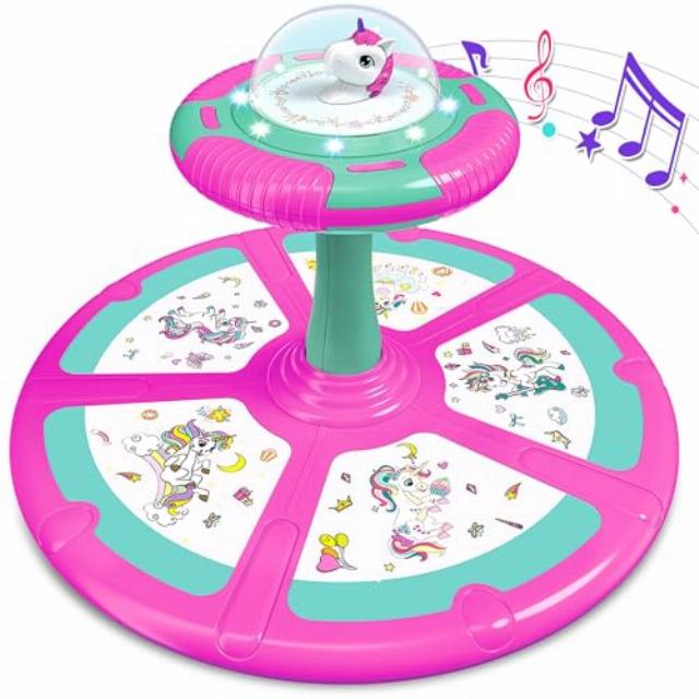 Unicorn Sit and Spin Toy for Toddler Girl Ages 1-3 2-4