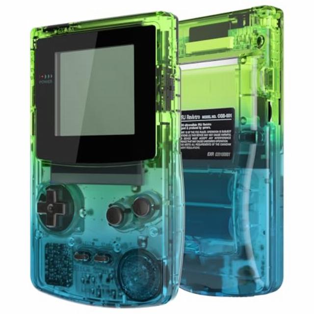 IPS Ready Upgraded eXtremeRate Gradient Translucent Green Blue Replacement Shell Full Housing Cover Buttons for Gameboy Color – Fit for OSD IPS & Regular IPS & Standard LCD – Not Console & IPS Scree