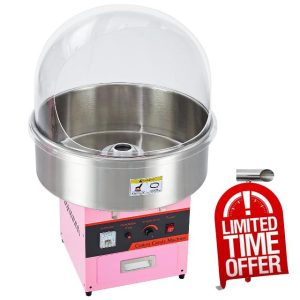 Electric Cotton Candy Machine with Cover - Commercial 980W Floss Maker