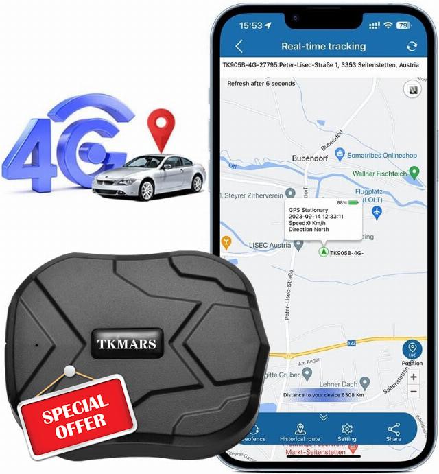 TKMARS GPS Tracker Magnetic Car GPS Tracker 90 Days Standby