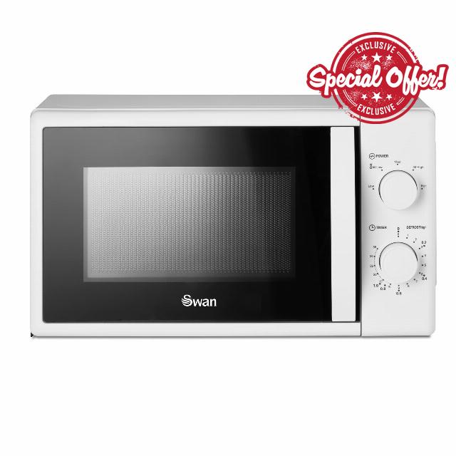 Swan SM4420WHT Manual Microwave with 5 Power Levels